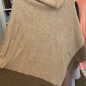 celeste Wool/Cashmere Brown Poncho